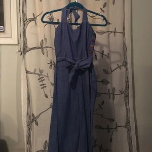 Elevenses Jean wide leg pant romper